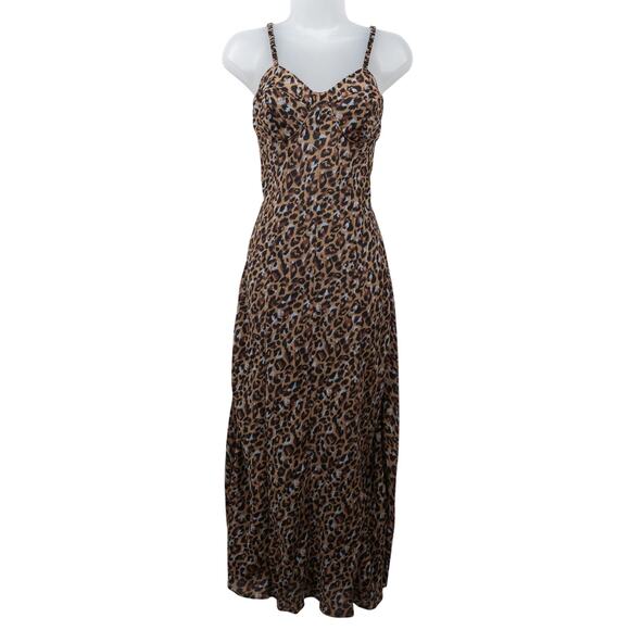 Victoria's Secret Other - VICTORIAS SECRET Leopard Fitted Gown‎ Chemise Slip Dress Mob Wife Animal Print M